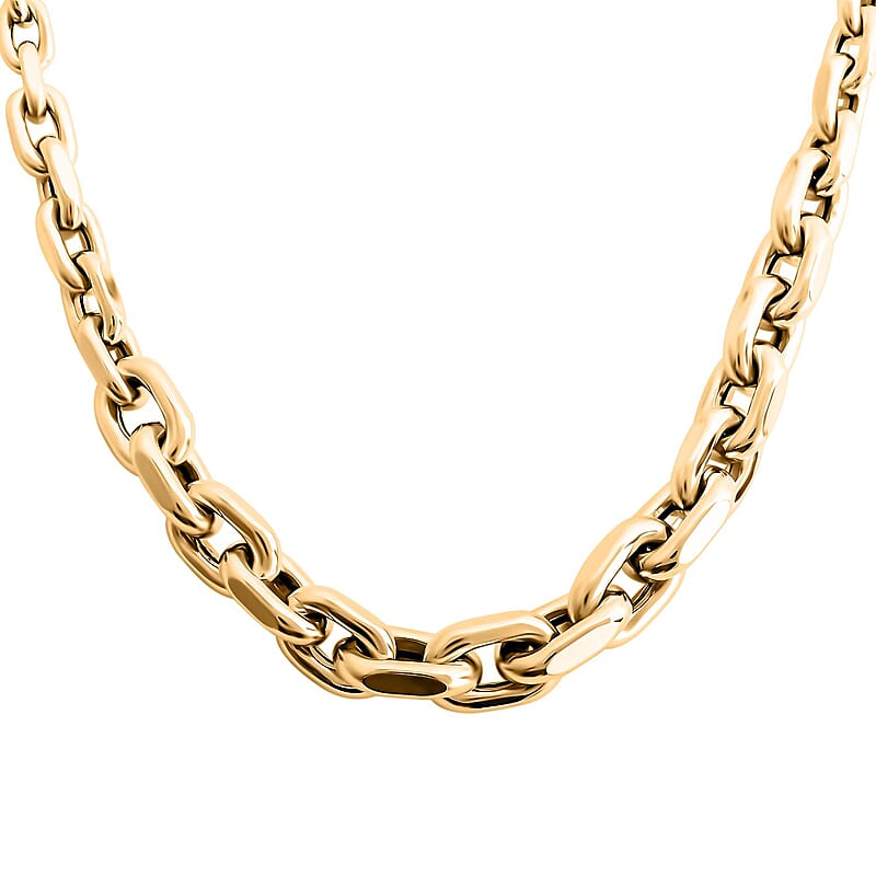 Graduate Faceted Rolo Italian 10K Yellow Gold Necklace 18-20 Inches 9.80 Grams
