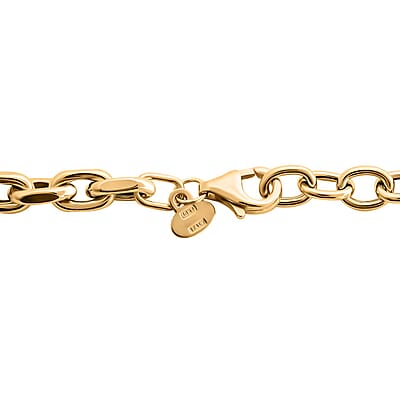 Graduate Faceted Rolo Italian 10K Yellow Gold Necklace 18-20 Inches 9.80 Grams