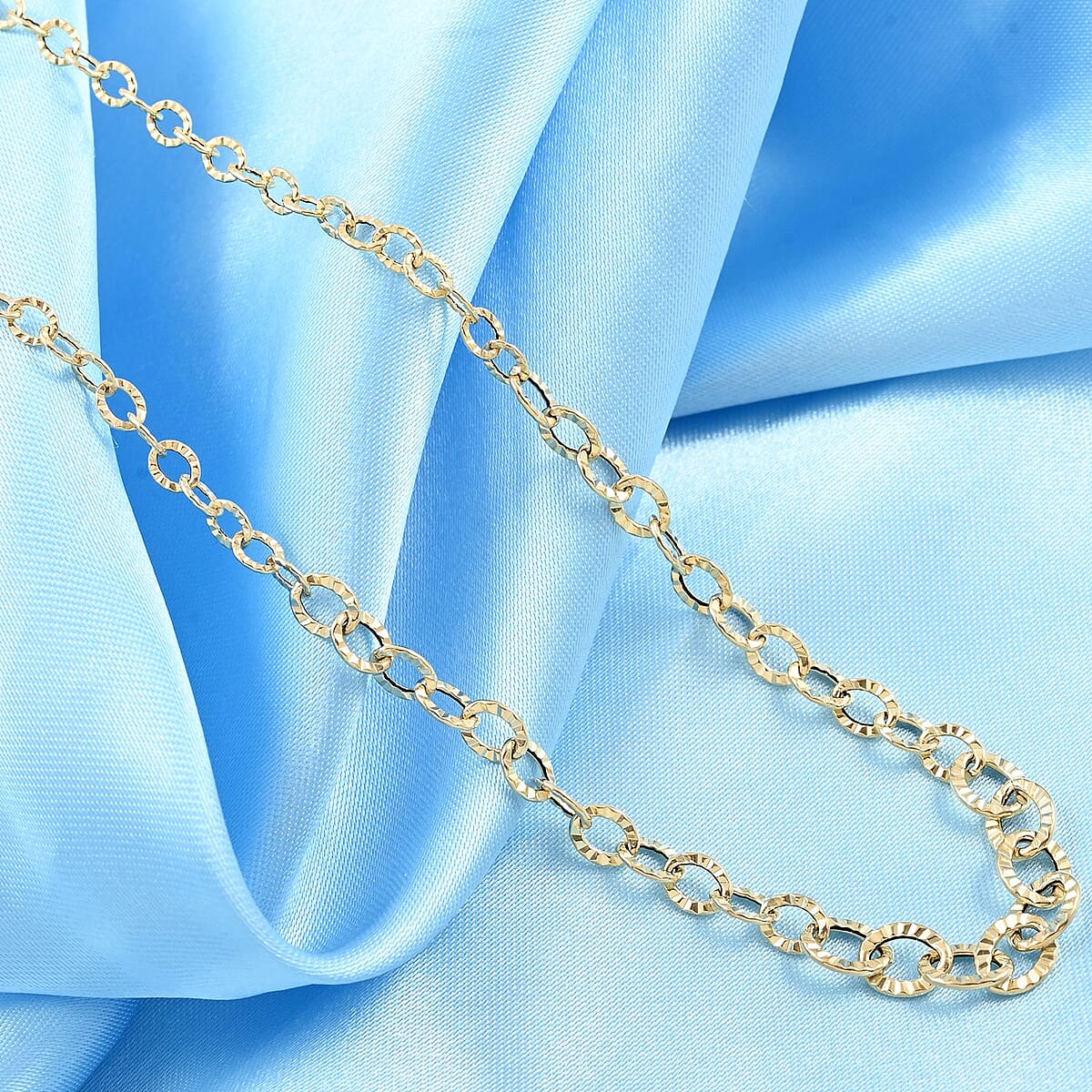 Graduate Sunburst Rolo Italian 10K Yellow Gold Necklace 20 Inches 1.75 Grams image number 1