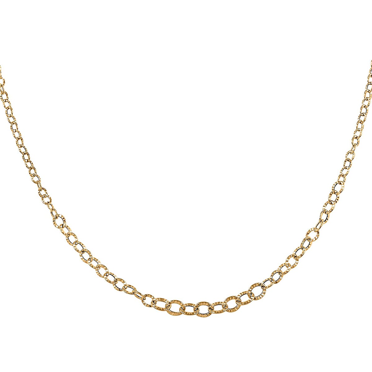 Graduate Sunburst Rolo Italian 10K Yellow Gold Necklace 20 Inches 1.75 Grams image number 2