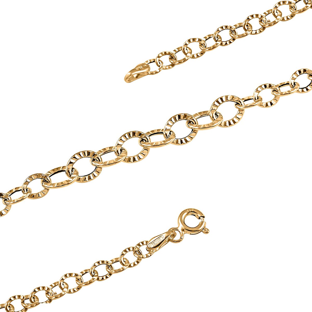 Graduate Sunburst Rolo Italian 10K Yellow Gold Necklace 20 Inches 1.75 Grams image number 3