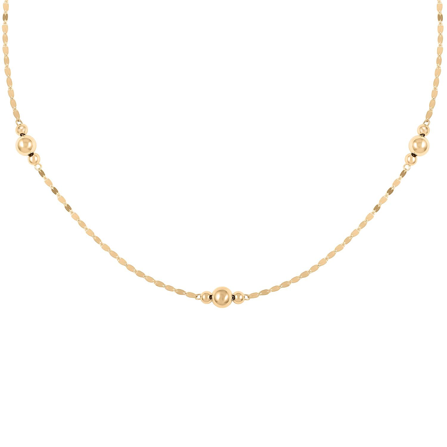Bolle Oro Italian 14K Yellow Gold Station Necklace 18 Inches 1.25 Grams