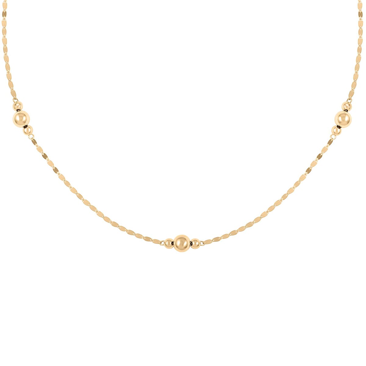 Bolle Oro Italian 14K Yellow Gold Station Necklace 18 Inches 1.25 Grams image number 0