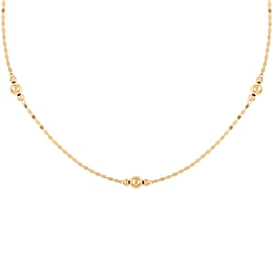 Bolle Oro Italian 14K Yellow Gold Station Necklace 18 Inches 1.25 Grams