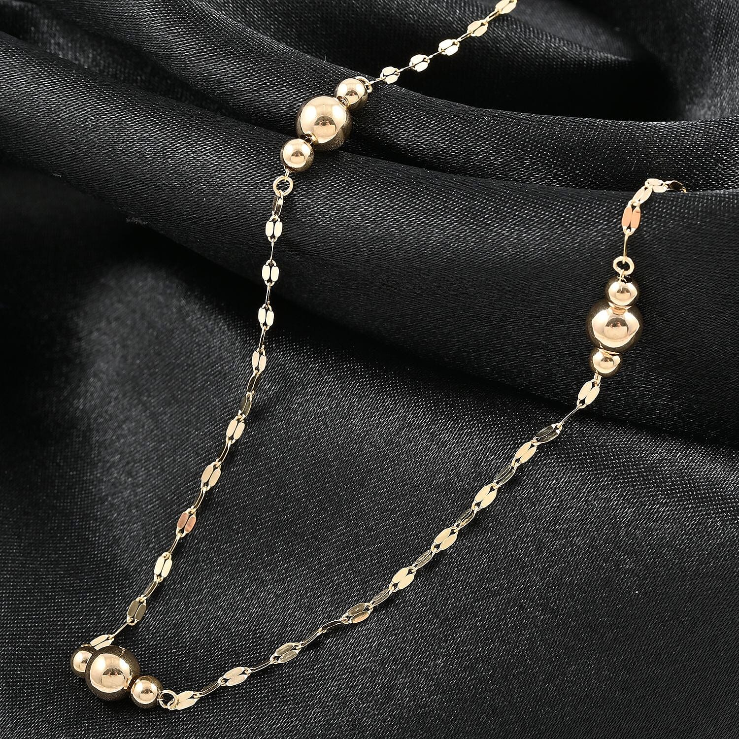 Bolle Oro Italian 14K Yellow Gold Station Necklace 18 Inches 1.25 Grams