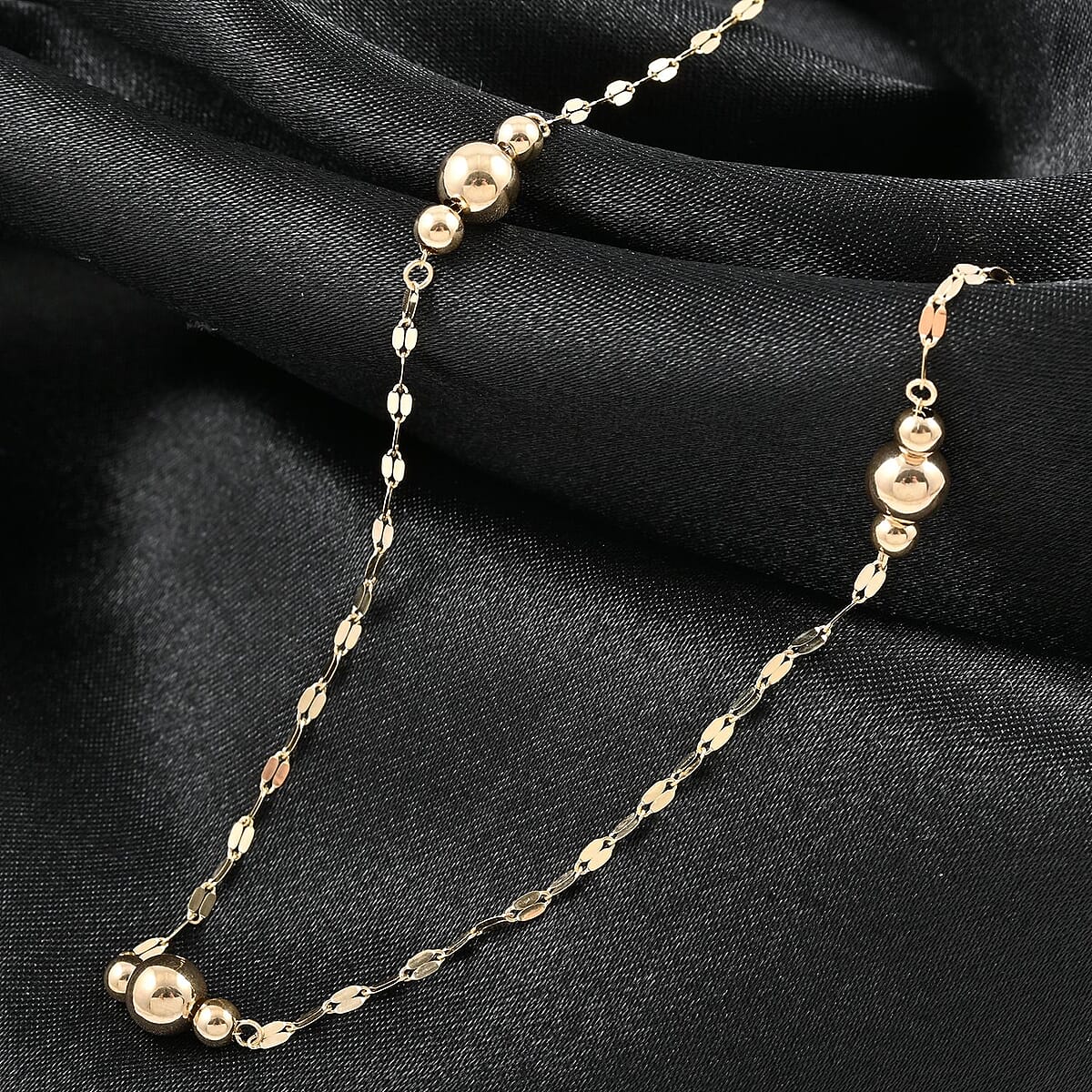 Bolle Oro Italian 14K Yellow Gold Station Necklace 18 Inches 1.25 Grams image number 1