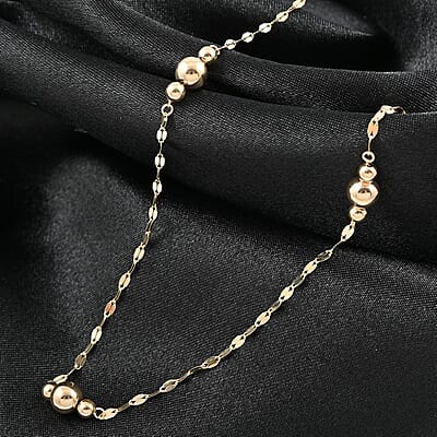 Bolle Oro Italian 14K Yellow Gold Station Necklace 18 Inches 1.25 Grams
