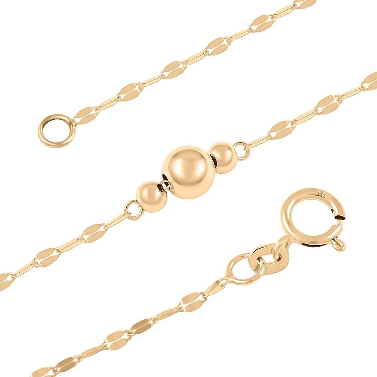 Bolle Oro Italian 14K Yellow Gold Station Necklace 18 Inches 1.25 Grams image number 2