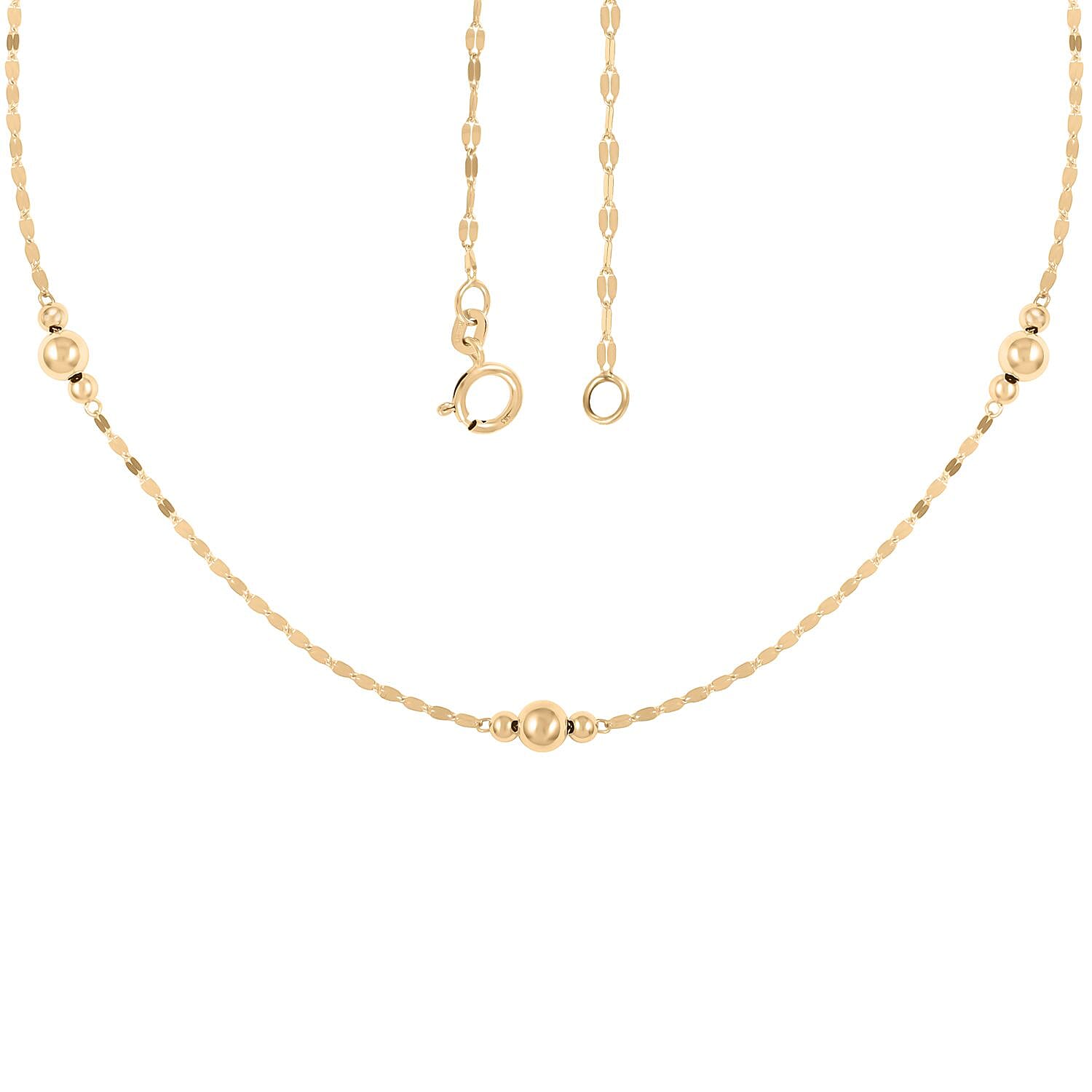 Bolle Oro Italian 14K Yellow Gold Station Necklace 18 Inches 1.25 Grams