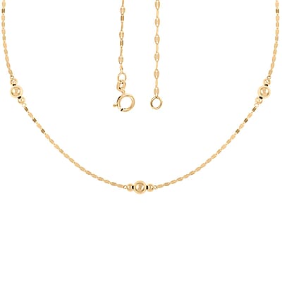 Bolle Oro Italian 14K Yellow Gold Station Necklace 18 Inches 1.25 Grams