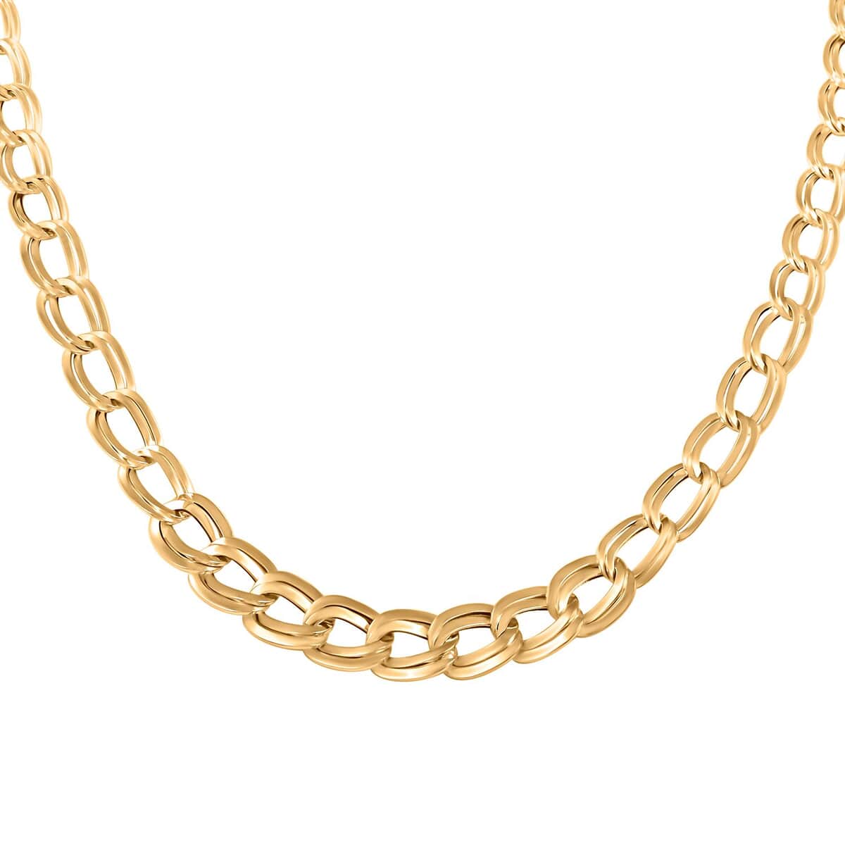 Graduate Double Specchio Italian 10K Yellow Gold Necklace 18 Inches 6.20 Grams image number 0