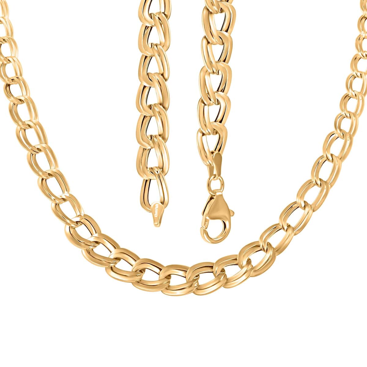 Graduate Double Specchio Italian 10K Yellow Gold Necklace 18 Inches 6.20 Grams image number 3