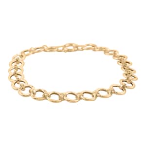 Hammered Ancient Italian 10K Yellow Gold Circles Bracelet (7.50 In) 5.35 Grams