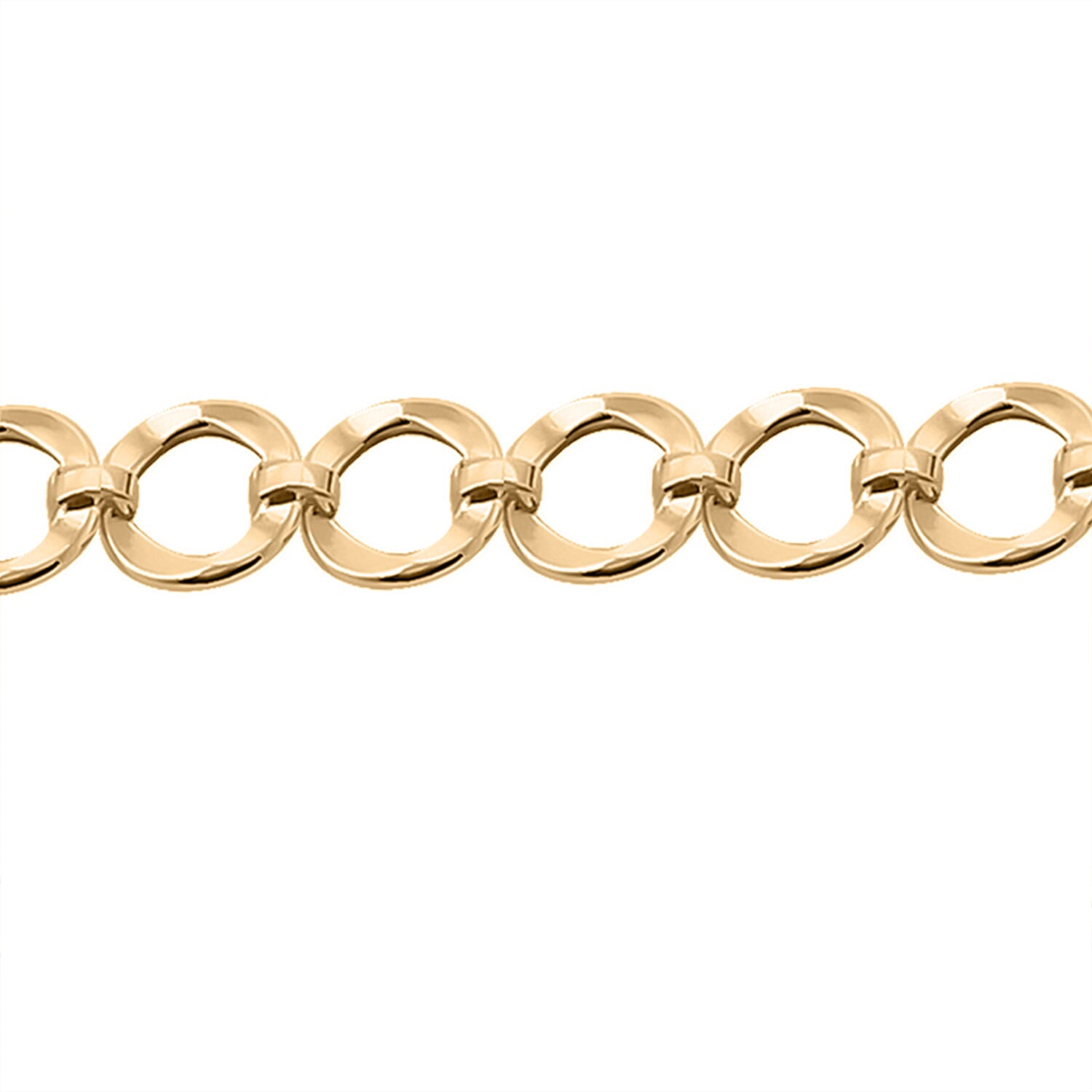 Hammered Ancient Italian 10K Yellow Gold Circles Bracelet (7.50 In) 5.35 Grams