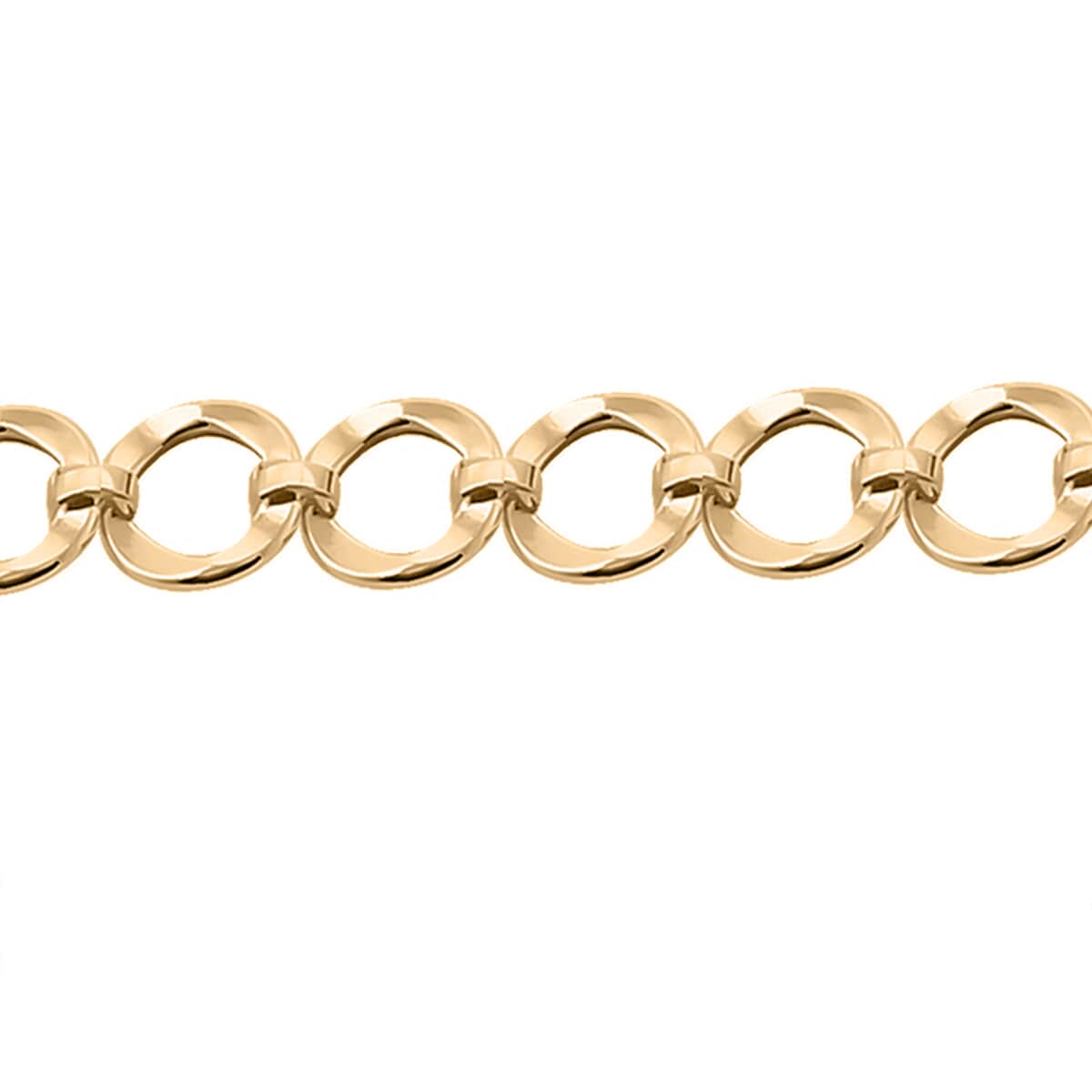 Hammered Ancient Italian 10K Yellow Gold Circles Bracelet (7.50 In) 5.35 Grams image number 2