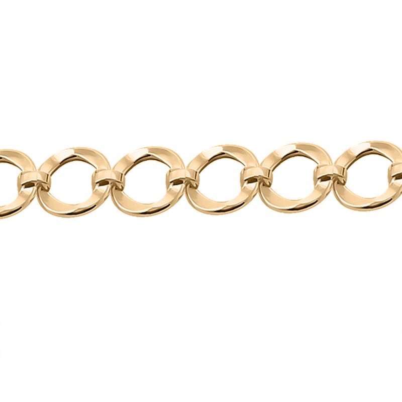 Hammered Ancient Italian 10K Yellow Gold Circles Bracelet (7.50 In) 5.35 Grams