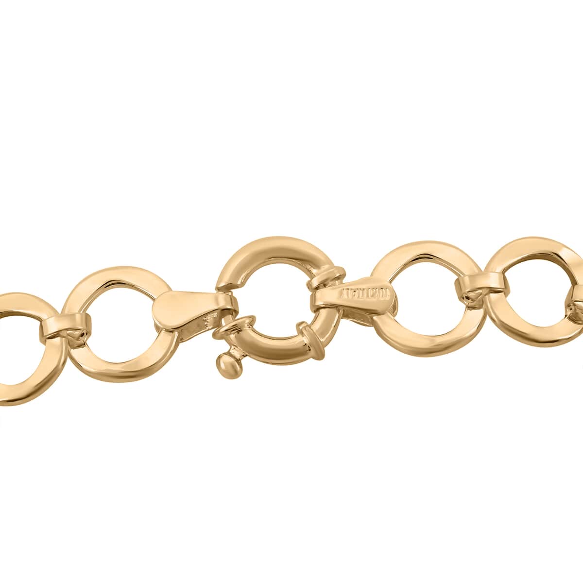 Circle Link Chain Bracelet - 8.0 / 24K Gold