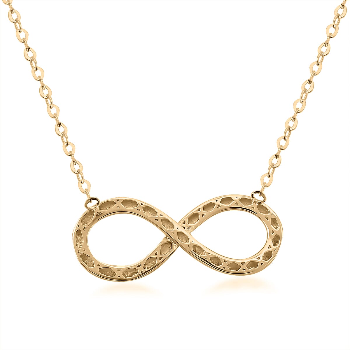 Italian 10K Yellow Gold Infinity Necklace 18-20 Inches 1.15 Grams image number 0