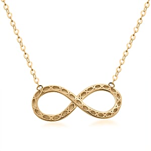Italian 10K Yellow Gold Infinity Necklace 18-20 Inches 1.15 Grams