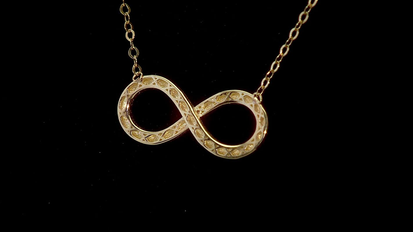 Italian 10K Yellow Gold Infinity Necklace 18-20 Inches 1.15 Grams