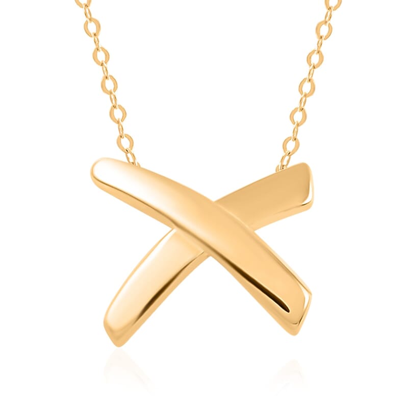 Italian 10K Yellow Gold Bold Cross Necklace 18-20 Inches 1.20 Grams