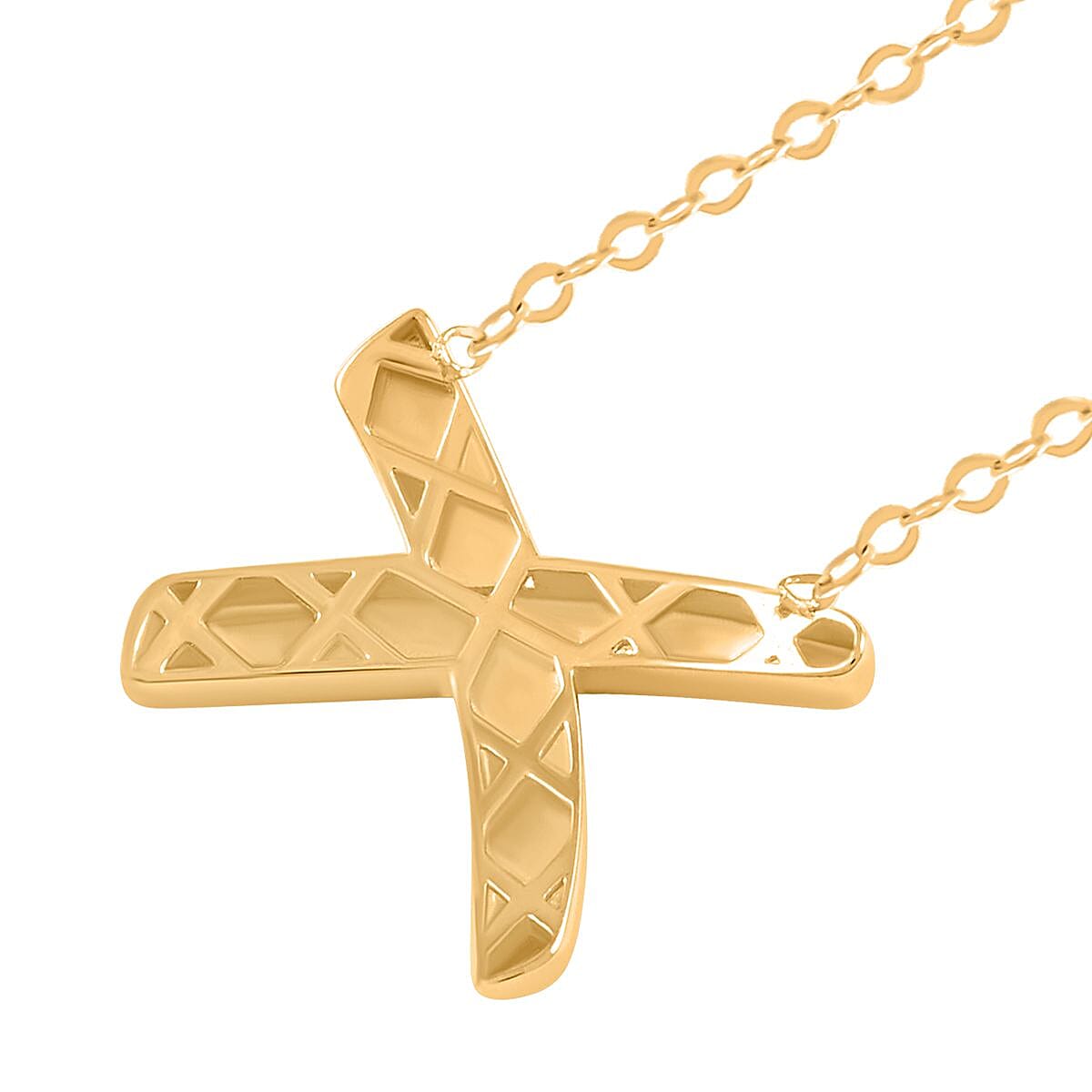 Italian 10K Yellow Gold Bold Cross Necklace (18-20 Inches) (1.20 g) image number 4