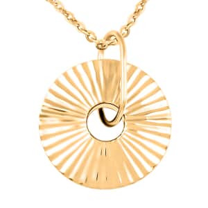 Italian 10K Yellow Gold Diamond-Cut Disc Necklace 18-20 Inches 2.60 Grams