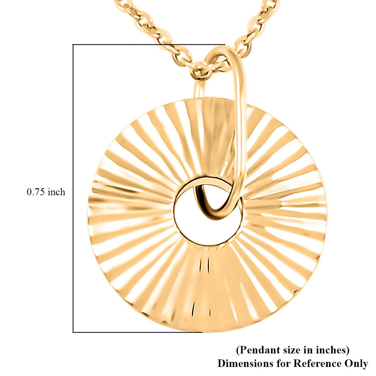 Italian 10K Yellow Gold Diamond-Cut Disc Necklace 18-20 Inches 2.60 Grams image number 5