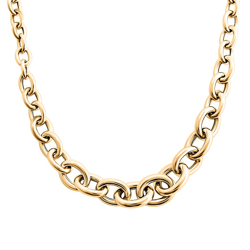 Graduate Bold Rolo Italian 10K Yellow Gold Necklace 18 Inches 6 Grams
