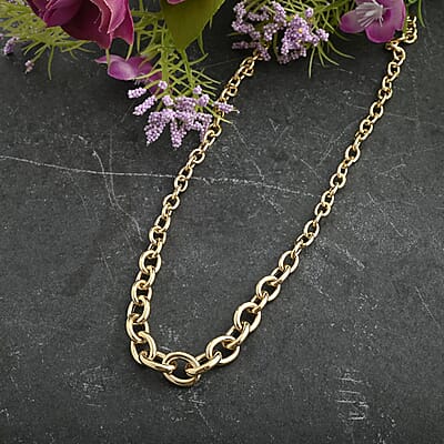 Graduate Bold Rolo Italian 10K Yellow Gold Necklace 18 Inches 6 Grams