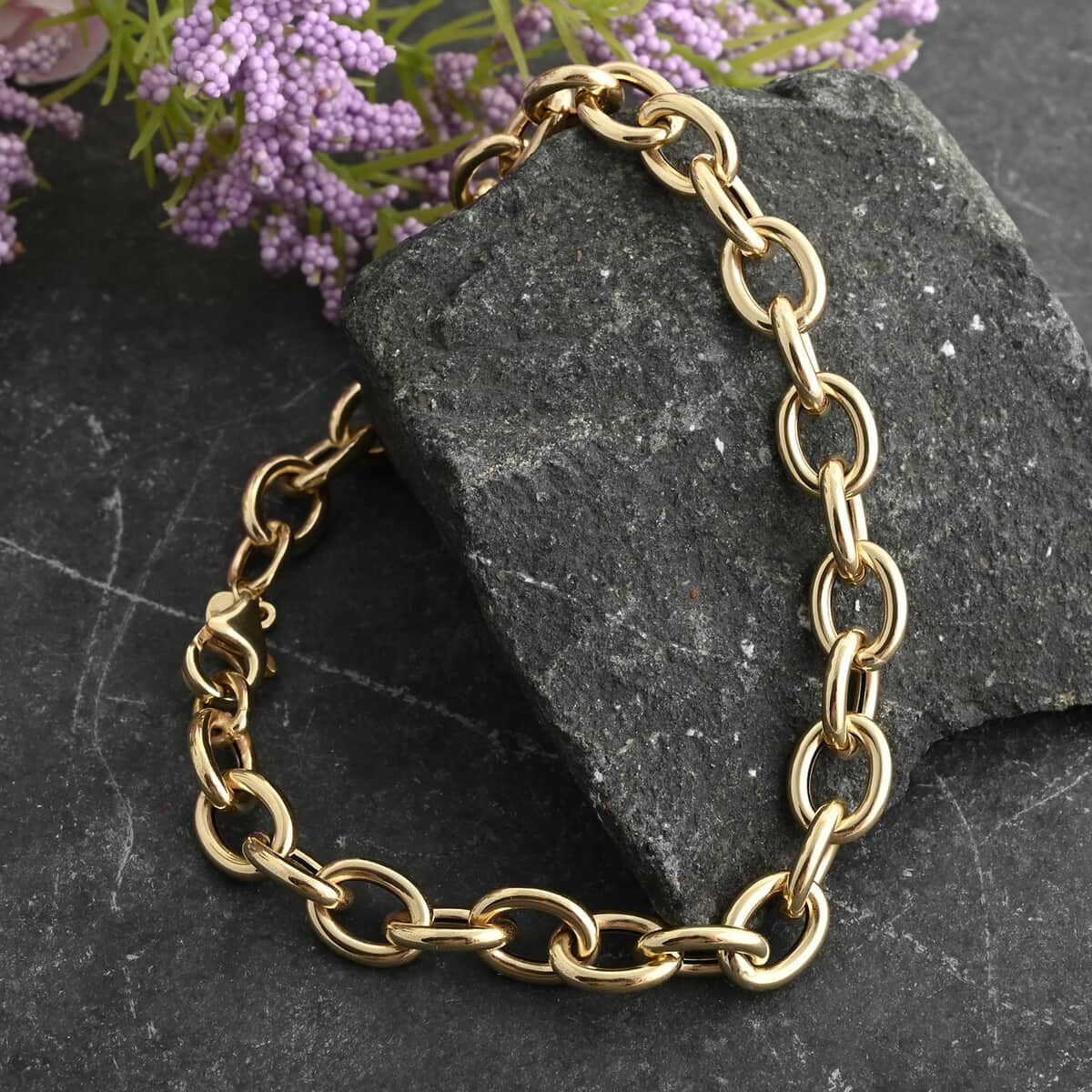 Bold Rolo Italian 10K Yellow Gold Bracelet (7.50 In) 4 Grams image number 1