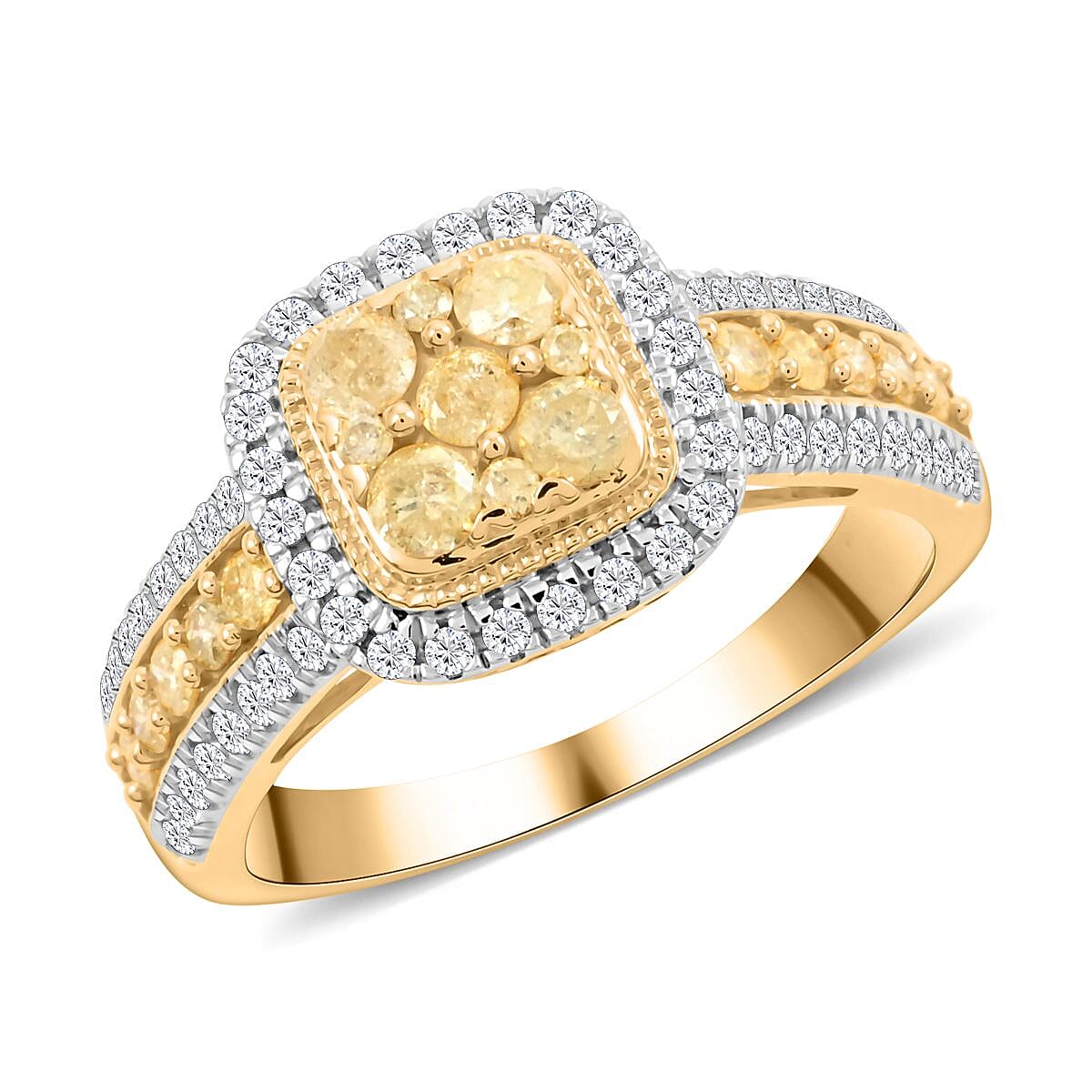 ★87MM★ Mmlg ICON PACK HFT CREAM YELLOW Buy Natural Yellow and White Diamond Ring in 14K Yellow Gold