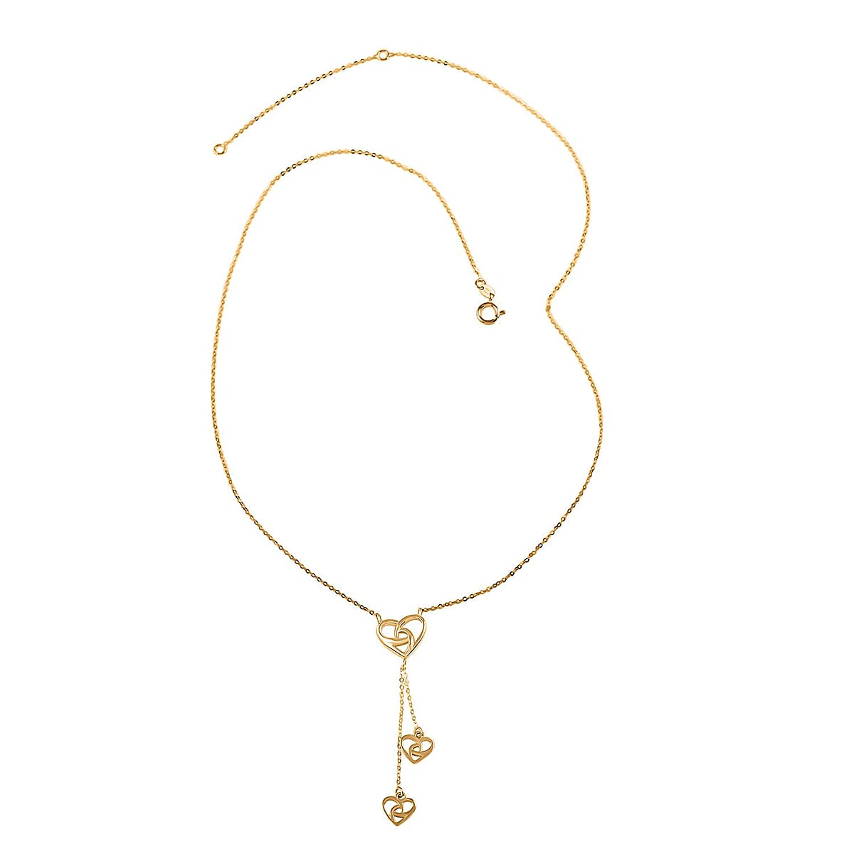 Triplet Diamond-Cut Hearts Italian 10K Yellow Gold Necklace 18-20 Inches 2.21 Grams image number 0