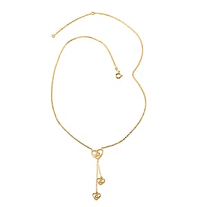 Triplet Diamond-Cut Hearts Italian 10K Yellow Gold Necklace 18-20 Inches 2.21 Grams