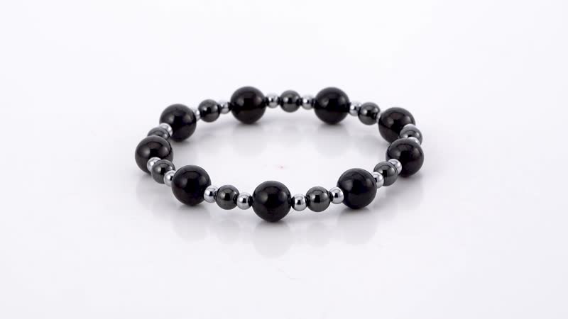 Shungite and Magnetic Hematite Stretch Bracelet 115.00 ctw