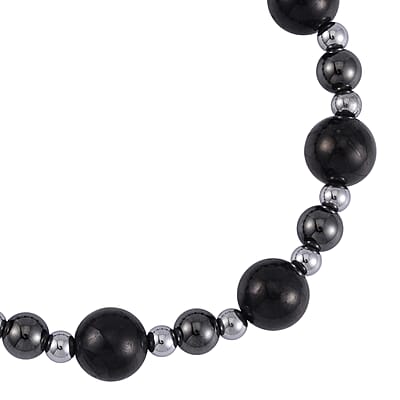 Shungite and Magnetic Hematite 103.50 ctw Beaded Stretch Bracelet