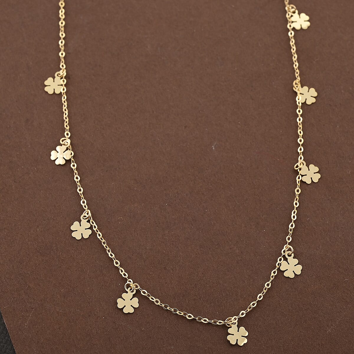 Clover Italian 10K Yellow Gold Necklace 18-20 Inches 1 Grams image number 1