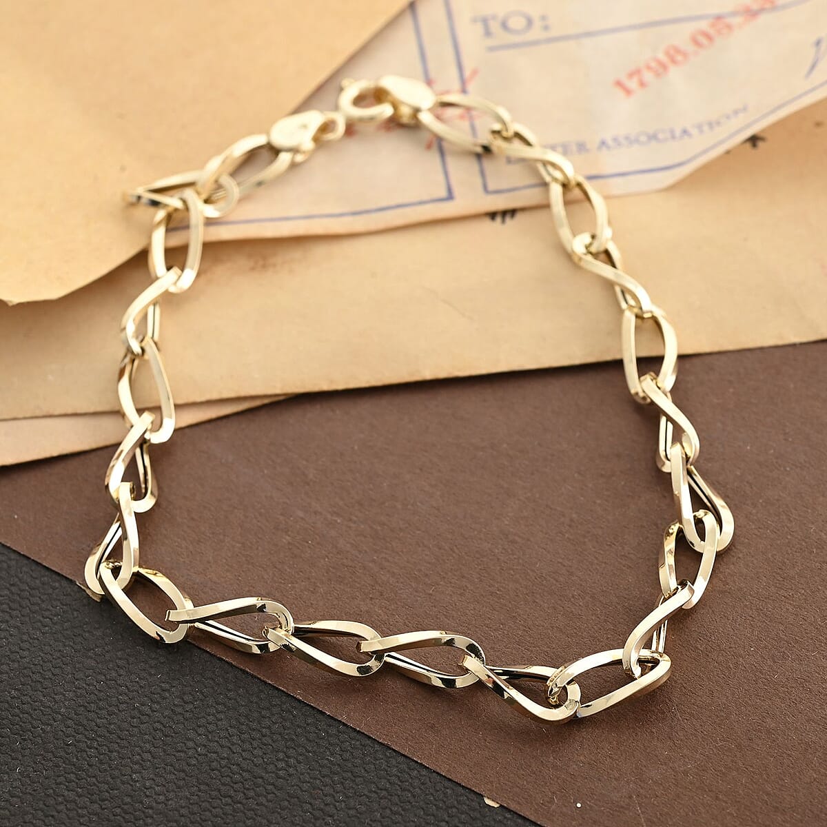 Twisted Spirali Italian 10K Yellow Gold Bracelet (7.50 In) 1.68 Grams image number 1