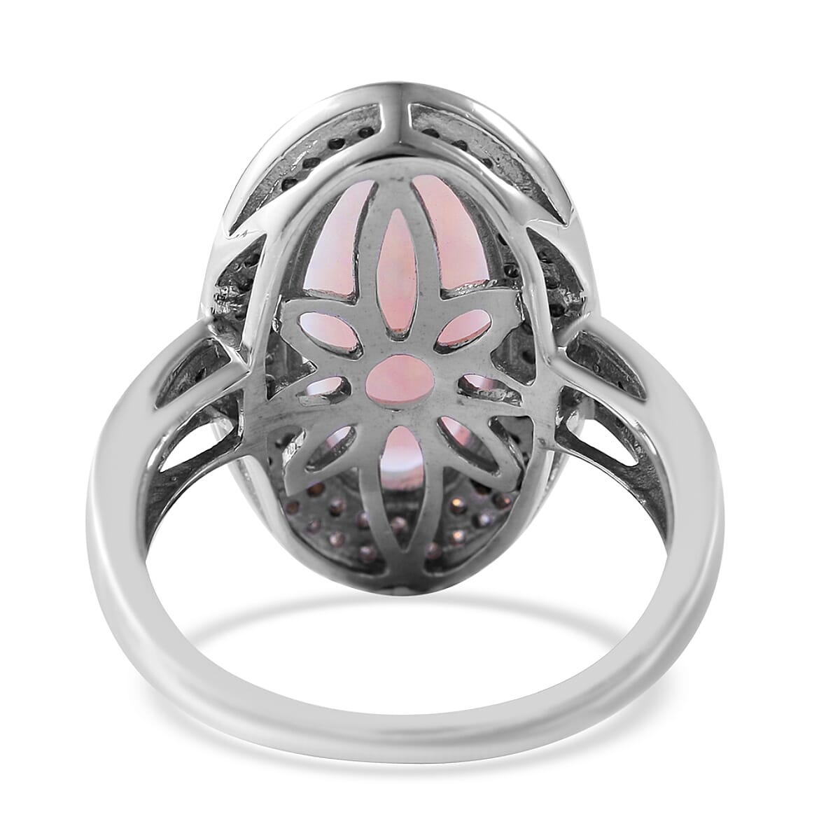 AAA Ethiopian Welo Opal and Moissanite Double Halo Ring in Platinum Over Sterling Silver (Size 6.0) 3.75 ctw