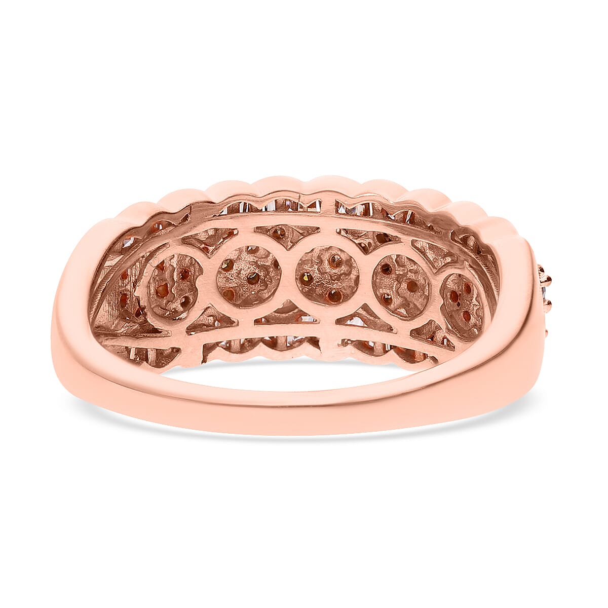 Natural Champagne Diamond 1.01 ctw Ring in 18K Vermeil Rose Gold Over Sterling Silver (Size 10.0)