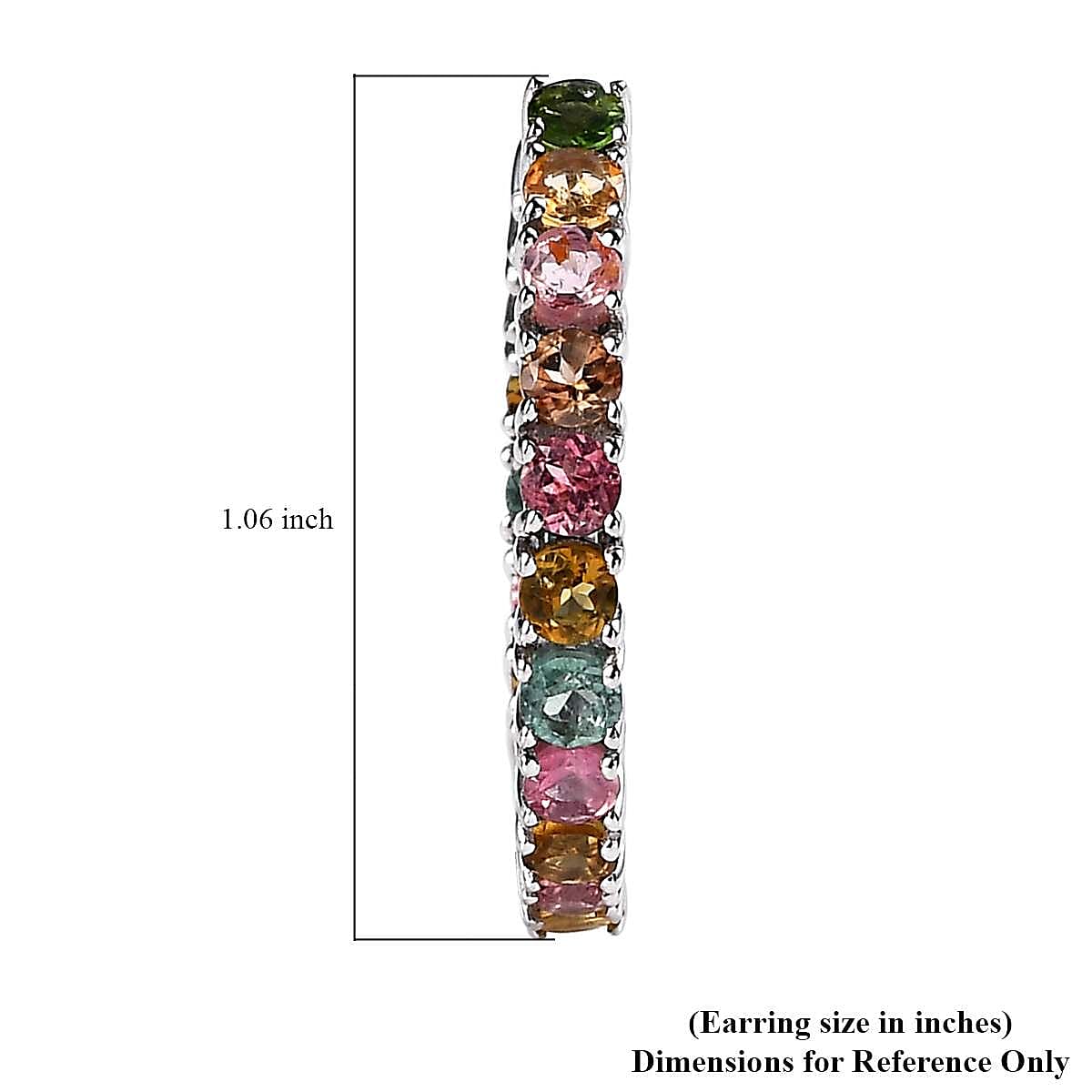 Multi-Tourmaline Inside Out Hoop Earrings in Platinum Over Sterling Silver 4.25 ctw