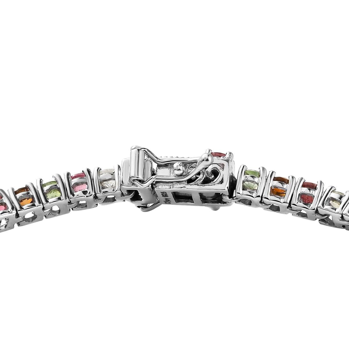 Multi-Tourmaline Tennis Bracelet in Platinum Over Sterling Silver (7.25 In) 5.75 ctw image number 3