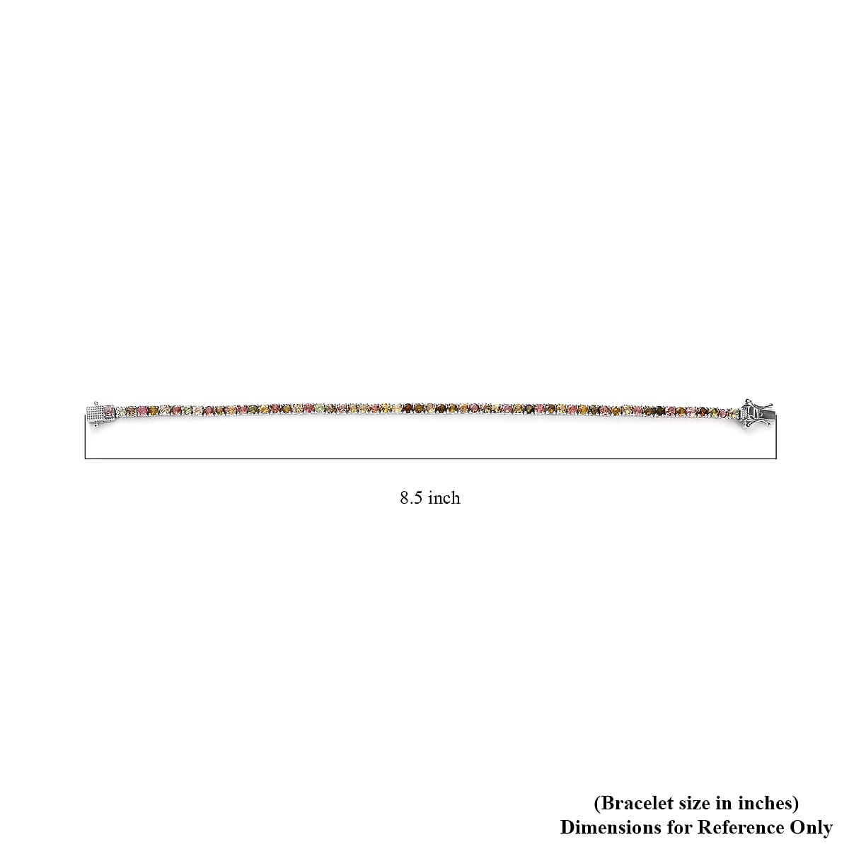 D'Joy Multi-Tourmaline Tennis Bracelet in Platinum Over Sterling Silver (8.00 In) 6.50 ctw image number 4