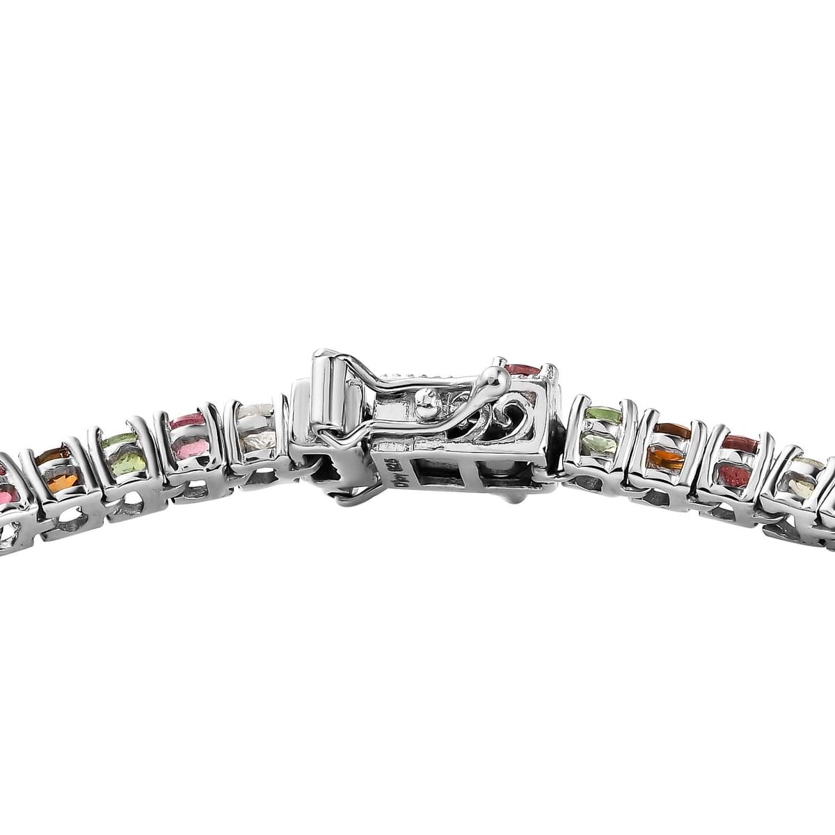 Multi-Tourmaline Tennis Bracelet in Platinum Over Sterling Silve (6.50 In) 5.15 ctw image number 3