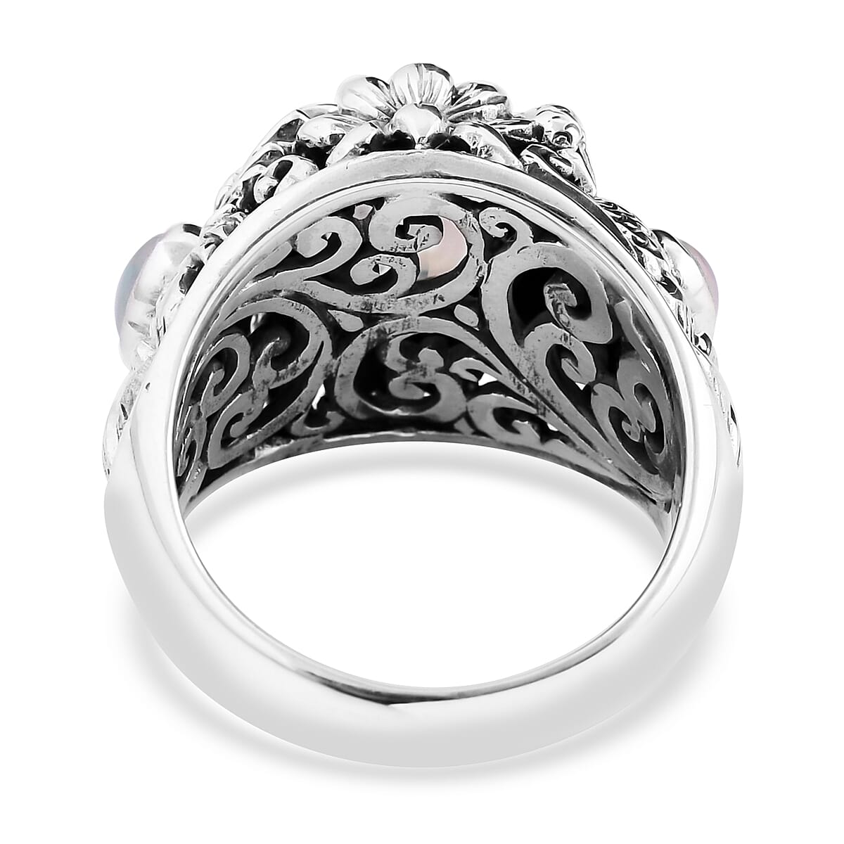 Bali Legacy Ethiopian Welo Opal Swan Ring in Sterling Silver (Size 10.0) 2.00 ctw image number 4