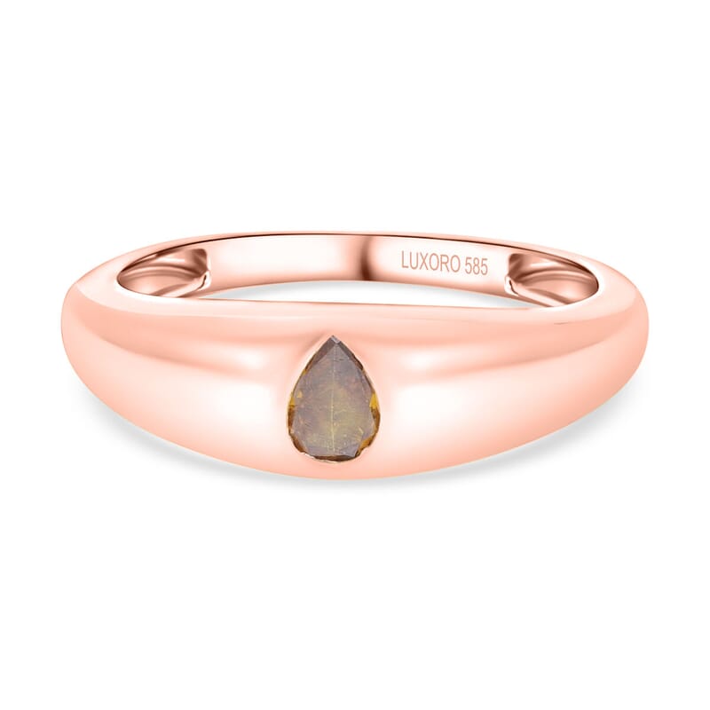 Natural Champagne Diamond I1-I2 0.25 ctw Ring in 14K Rose Gold (Size 8.0)