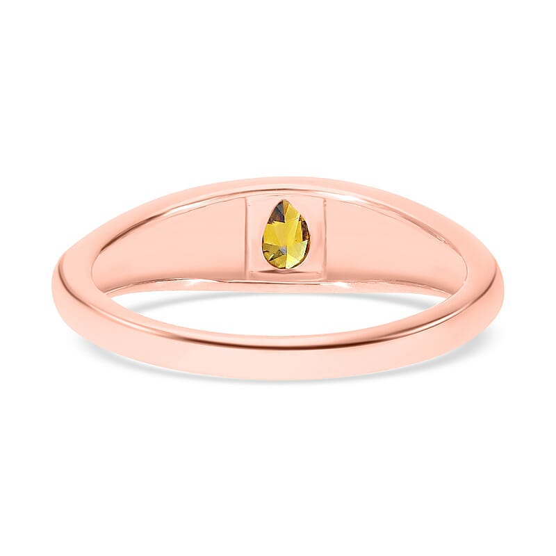 Natural Champagne Diamond I1-I2 0.25 ctw Ring in 14K Rose Gold (Size 8.0)