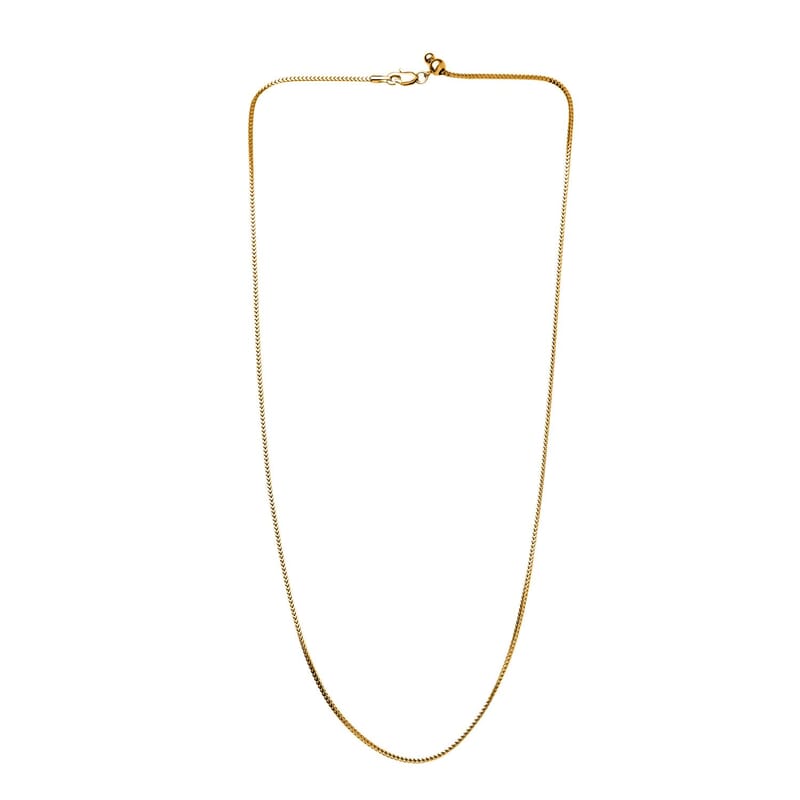 22K Yellow Gold Franco Chain Necklace with Bolo Extender 20 Inches 9 Grams