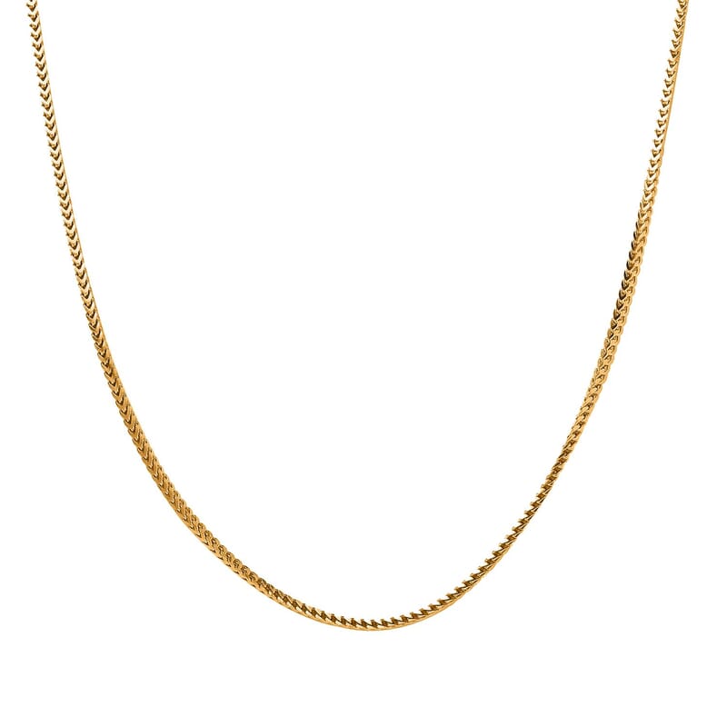 22K Yellow Gold Franco Chain Necklace with Bolo Extender 20 Inches 9 Grams