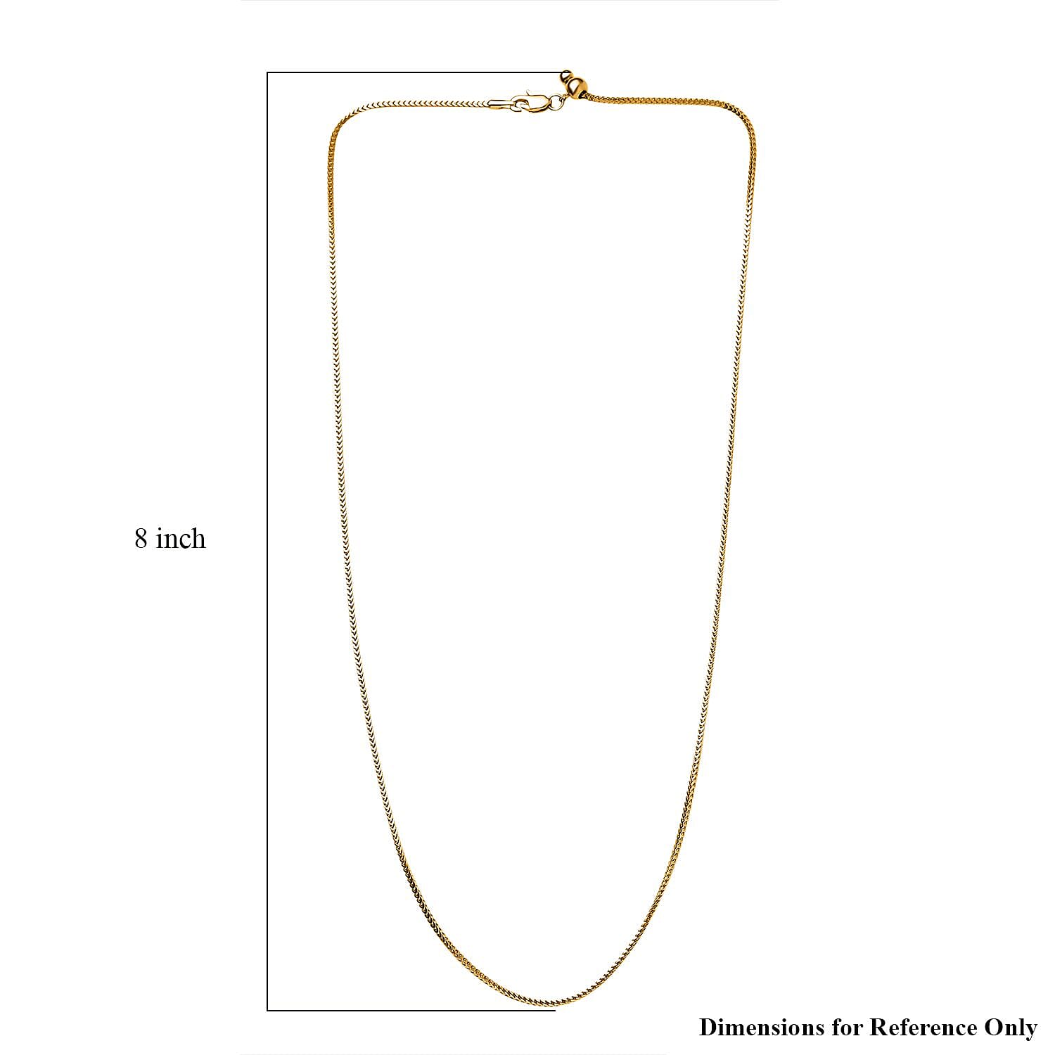 22K Yellow Gold Franco Chain Necklace with Bolo Extender 20 Inches 9 Grams